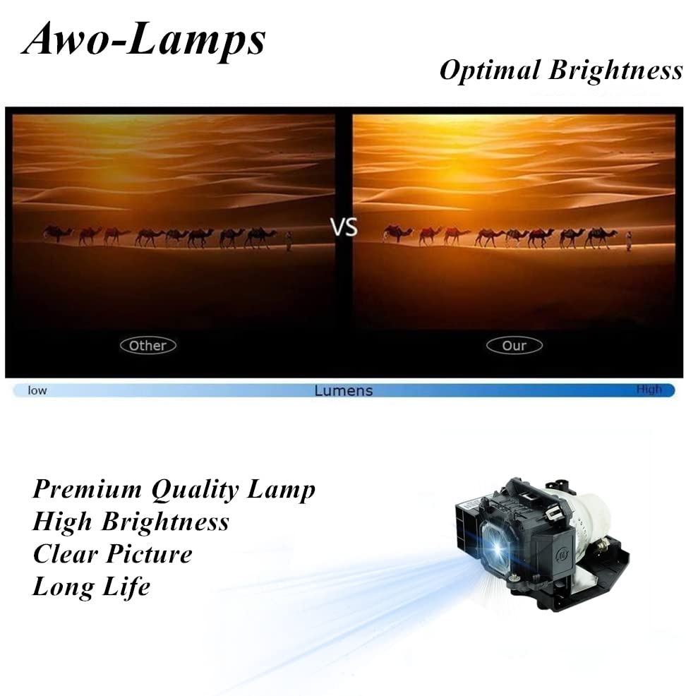 AWO NP43LP / 100014467 Replacement Lamp Bulb with Housing for NEC ME301W,ME301X,ME331W,ME331X,ME361W,ME361X,ME401W,ME401X Projectors