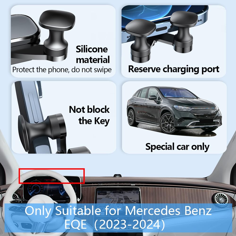 LUNQIN Car Phone Holder Mount for Mercedes Benz EQE 2023 2024 2025 Sedan SUV Auto Accessories Navigation Screen Bracket Interior Decoration Mobile