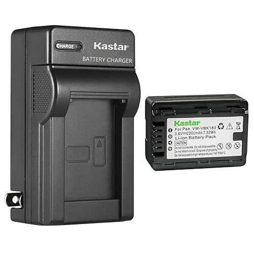 Kastar 1-Pack Battery + AC Wall Charger Replacement for Panasonic VW-VBK180 VW-VBK360 VW-VBL180 VW-VBL180PPK VW-VBL090 VW-VBL090PPK VWVBK180 VWVBK360