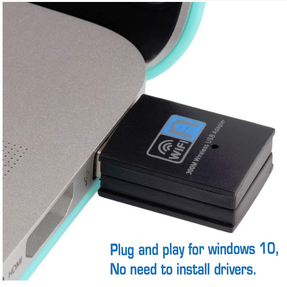 300Mbps USB WiFi Adapter, LOTEKOO Wireless LAN Network Card Adapter WiFi Dongle for Desktop Laptop PC Windows 10 8 7 XP MAC OS (Plug-and-Play
