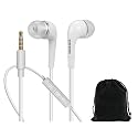 SAMSUNG Headphones 3.5mm Stereo Earphones with Remote and Mic - Original OEM - Non-Retail Packaging with Pouch - White