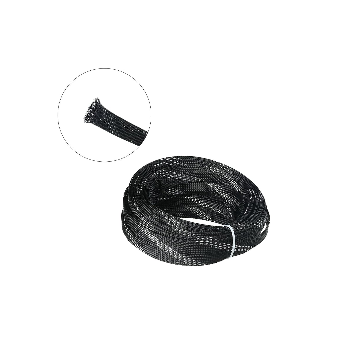 Othmro 32.8ft Length PET Flexible Expandable Braided Cable Sleeves 0.47in Width Wire Loom Sleeving and Organizer Flexible Wire Mesh Sleeves for TV