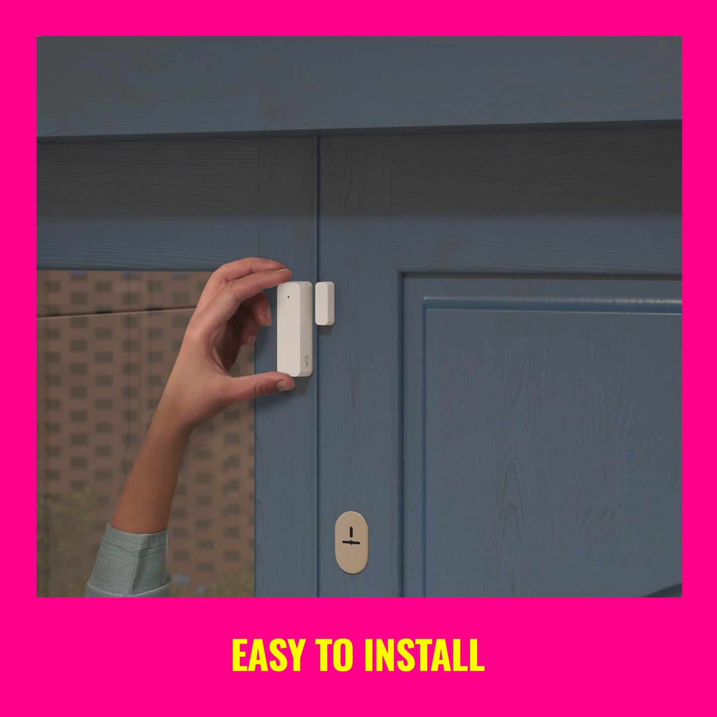 WiZ Connected Contact Sensor 1-Pack - Home Monitoring, Home Automation, Real-Time Alerts, Light Alarms, Easy Setup