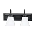 Luminance Square Lexington Vanity Light Wall Sconce | Black and White Bathroom Decor Fixture for Over Sink and Above Mirror | Mount as Uplighting or