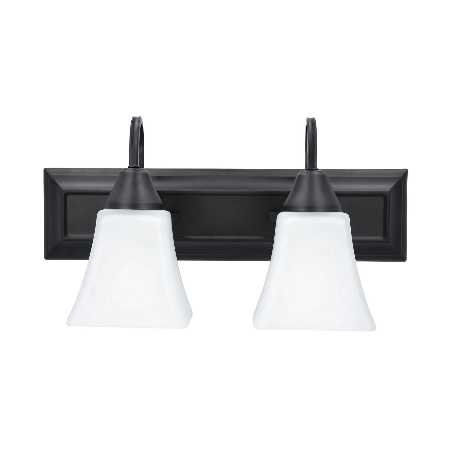 Luminance Square Lexington Vanity Light Wall Sconce | Black and White Bathroom Decor Fixture for Over Sink and Above Mirror | Mount as Uplighting or