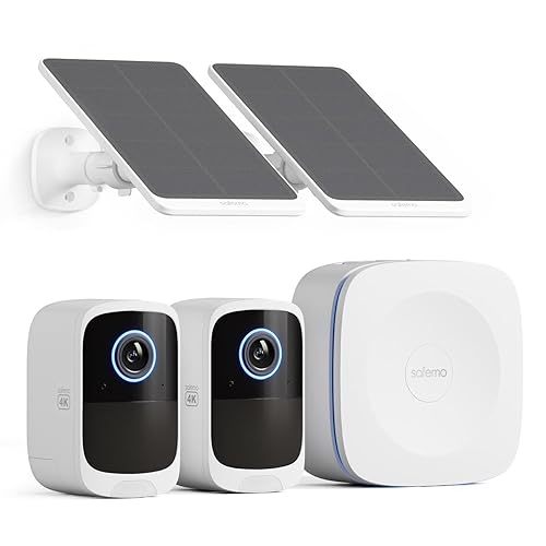 Safemo 4K Security Cameras Wireless Outdoor/Indoor, Battery Cameras for Home Security, No Monthly Fees, 32G Local Storage, Advanced AI, 5W Solar