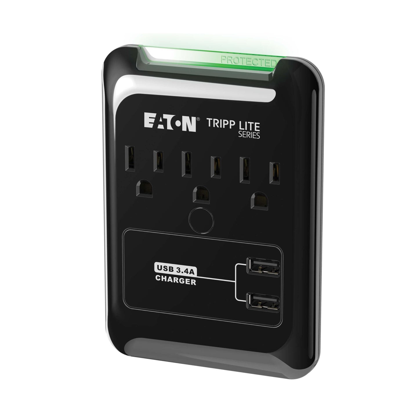 Eaton Tripp Lite Series SK30USB 3 Outlet Extender Surge Protector Power Strip with 2 USB Charging Ports, 540 Joules, Portable Travel Multi Plug Wall