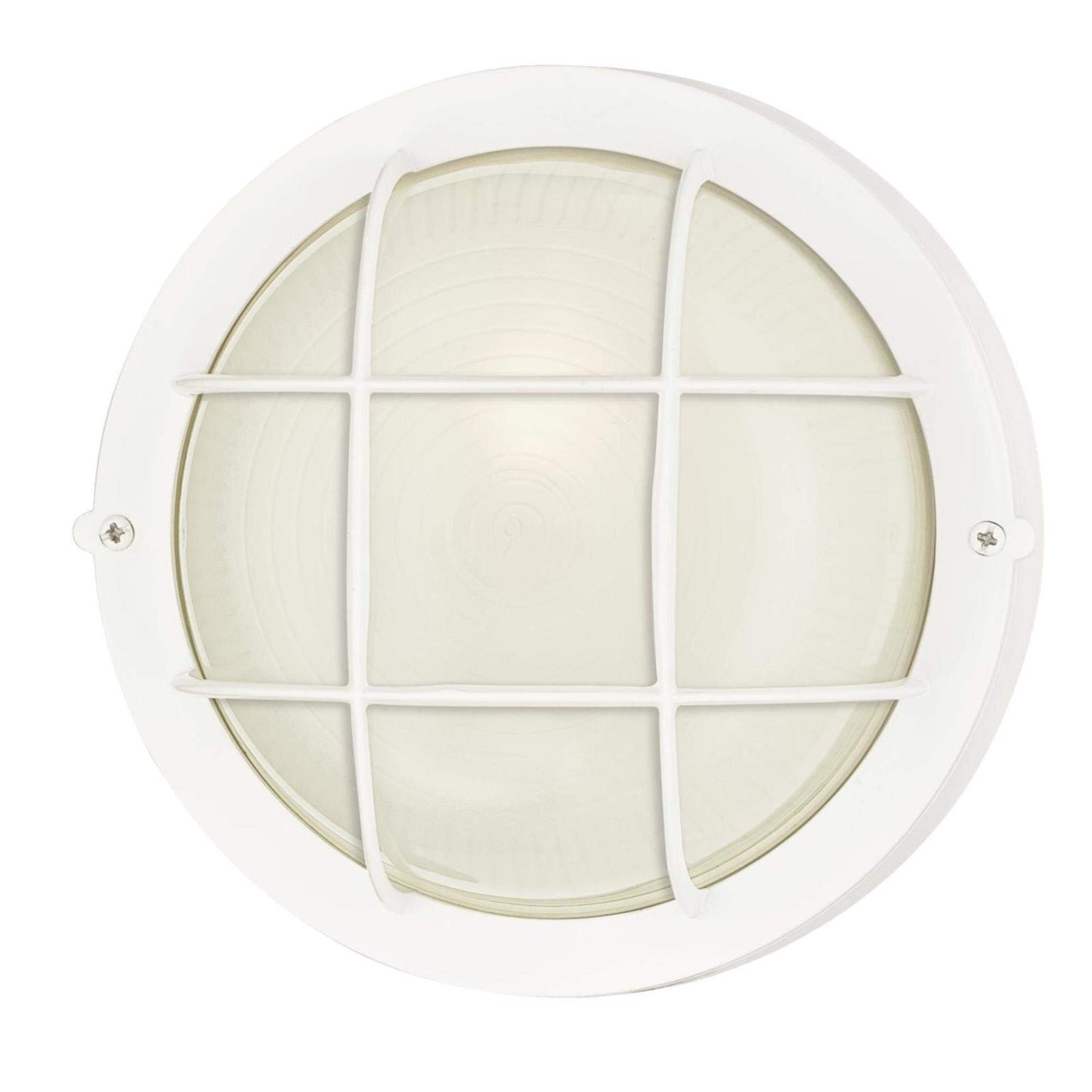 Westinghouse 6783600 One-Light Outdoor Wall Fixture, White Finish, White Glass Lens, Round