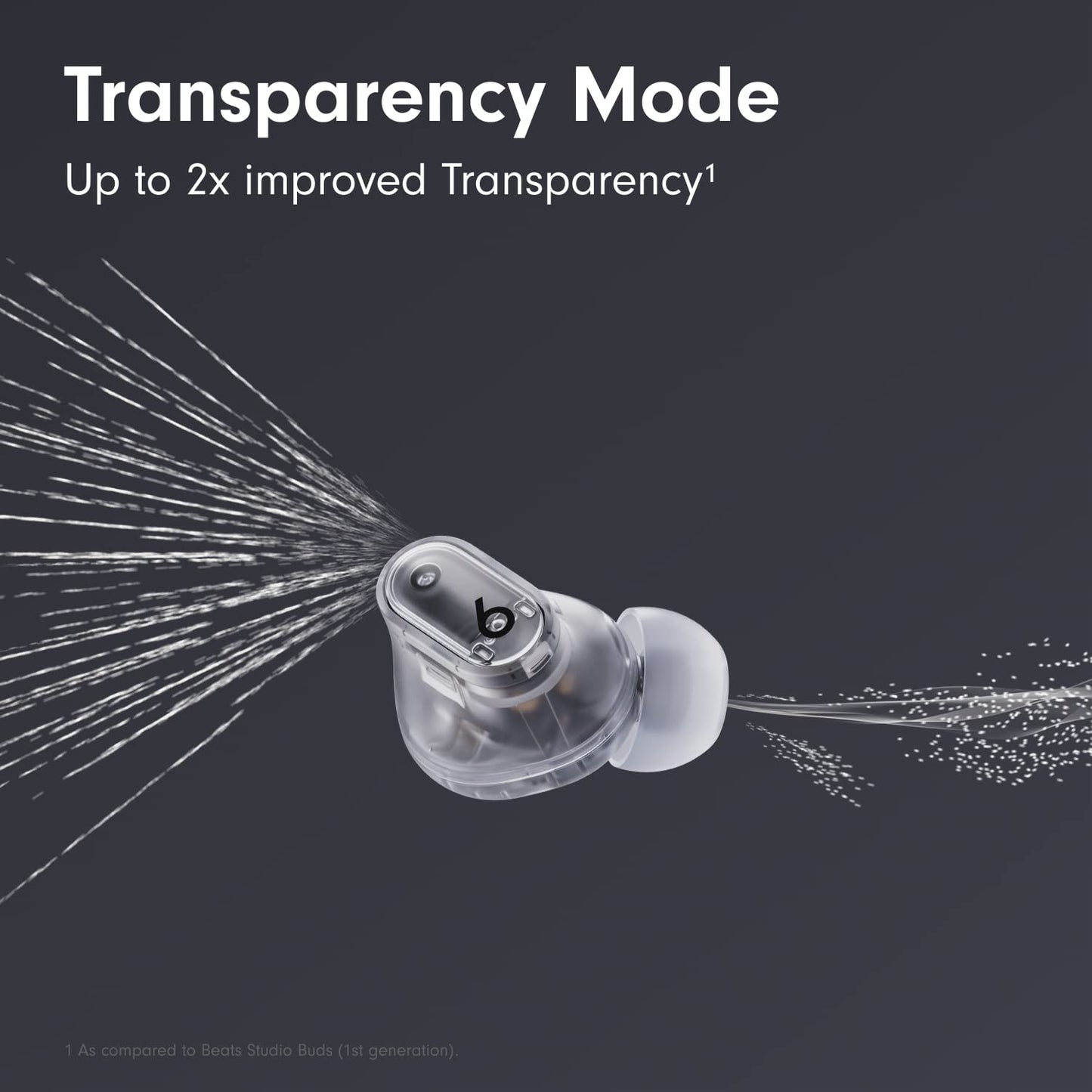 Beats Studio Buds + True Wireless Noise Cancelling Earbuds - Transparent (Renewed)