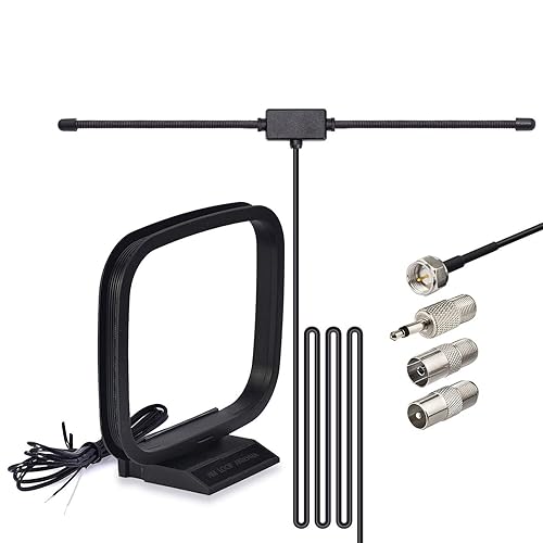Bingfu 75 Ohm FM Radio Dipole Antenna AM Loop Antenna for Home Stereo Receiver Indoor Pioneer Onkyo Yamaha Marantz FM Radio AV Audio Video Home