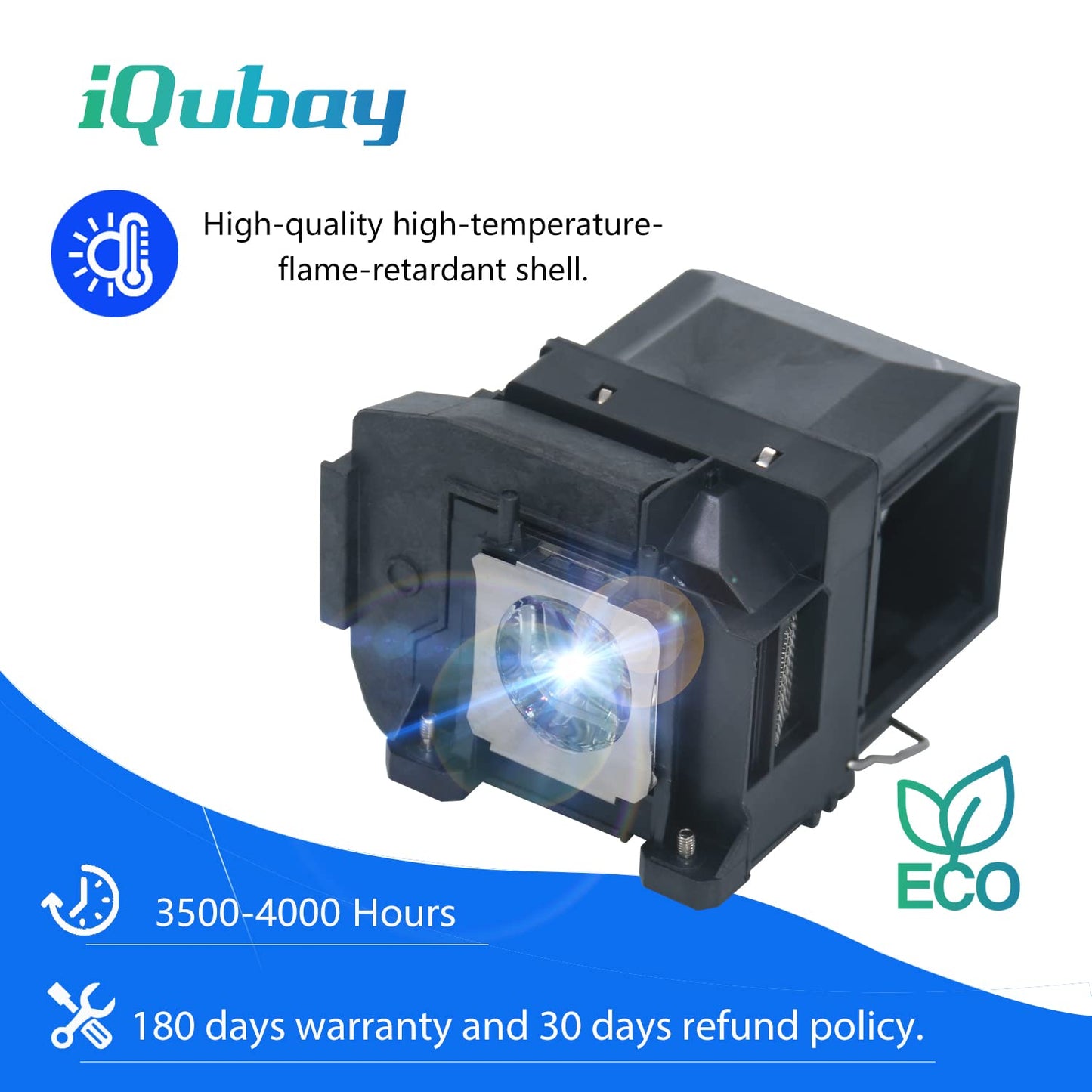 iQubay A+ Quality ELPLP85 V13H010L85 for Epson PowerLite Home Cinema 3000 3100 3200 3500 3600e 3700 3800 3900 EH-TW6600 EH-TW6600W EH-TW6700W