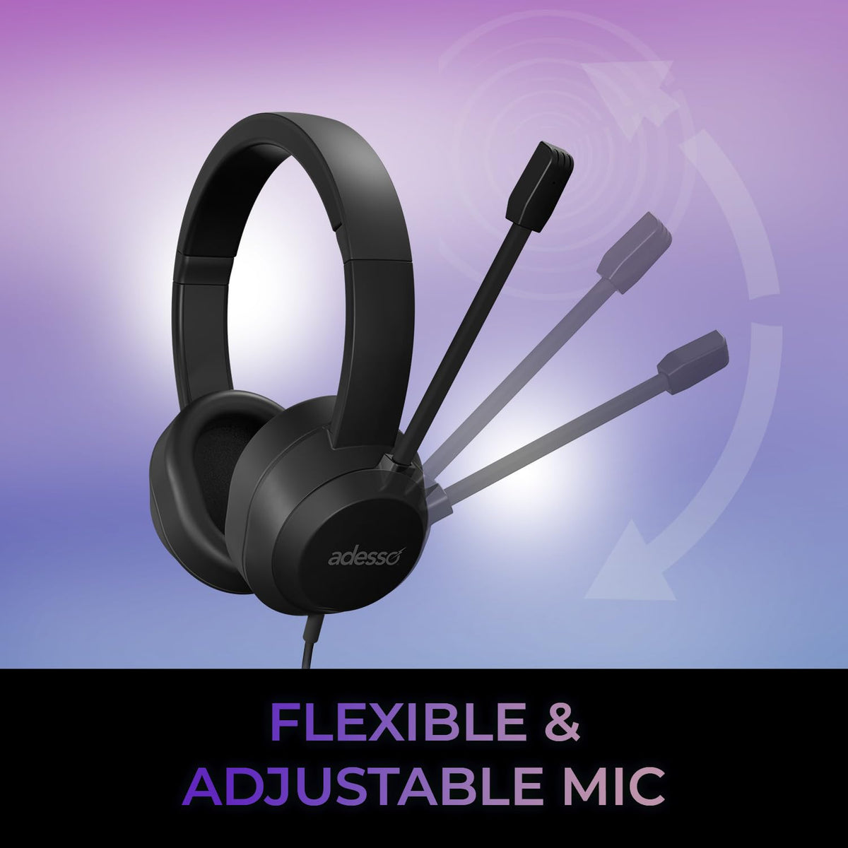 Adesso Xtream P7 Wired Stereo Headset, 40mm Stereo Drivers