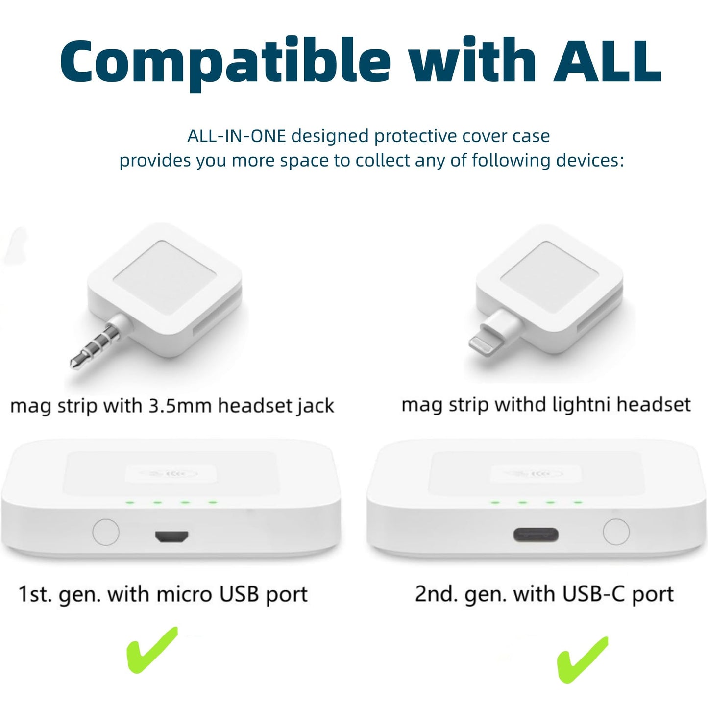 Anti-Lost Clear Cover Case Compatible with Square Reader 2nd Generation, 1st Generation, Case Compatible with Square Contactless Chip Card Reader