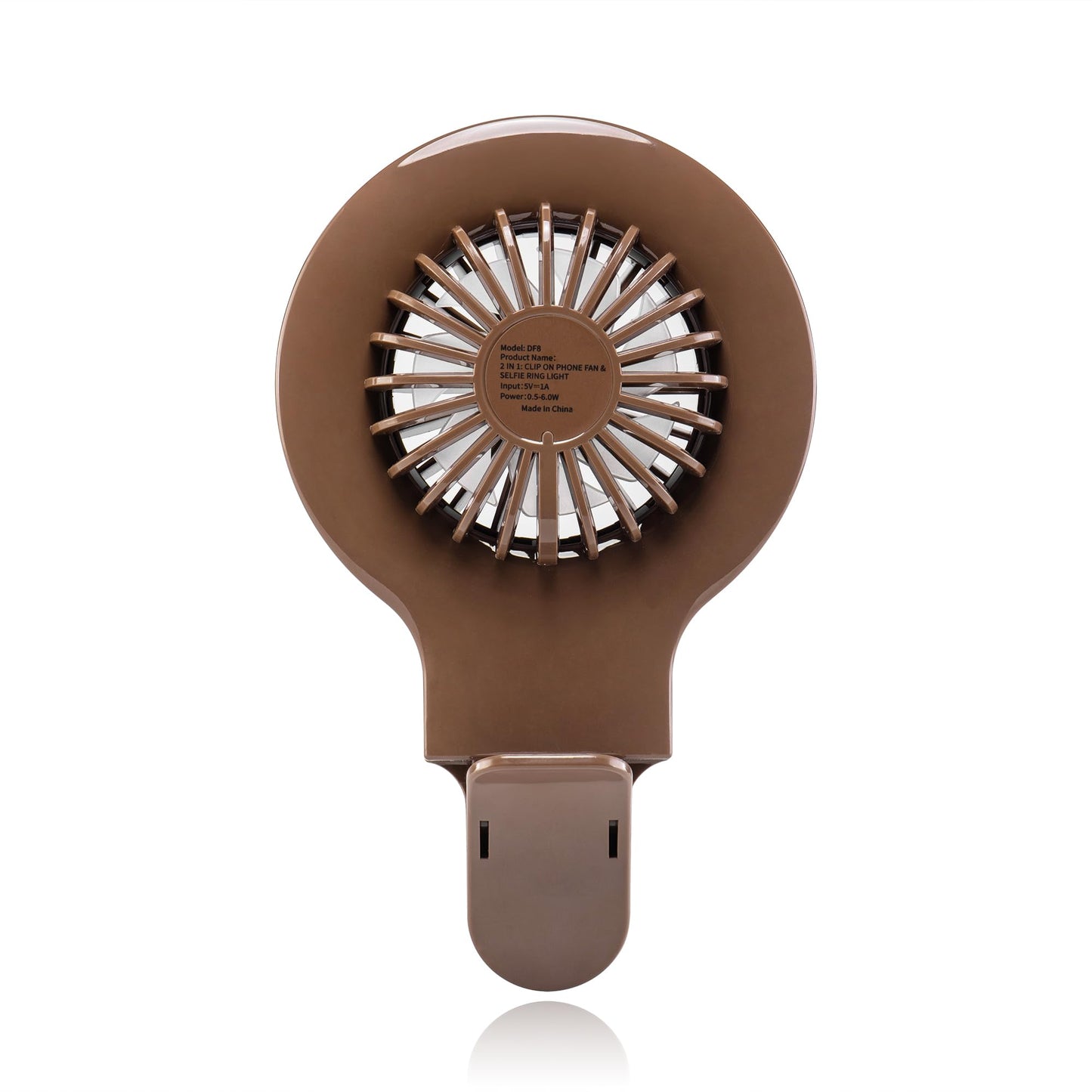 Fangirl by Remi: 2-in-1 Clip on Phone Fan and Selfie Ring Light (Brown)
