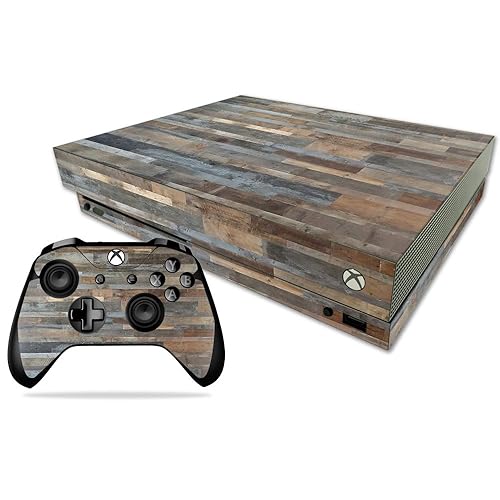 MightySkins Skin Compatible with Microsoft Xbox One X - Gray Wood | Protective, Durable, and Unique Vinyl Decal wrap Cover | Easy to Apply, Remove