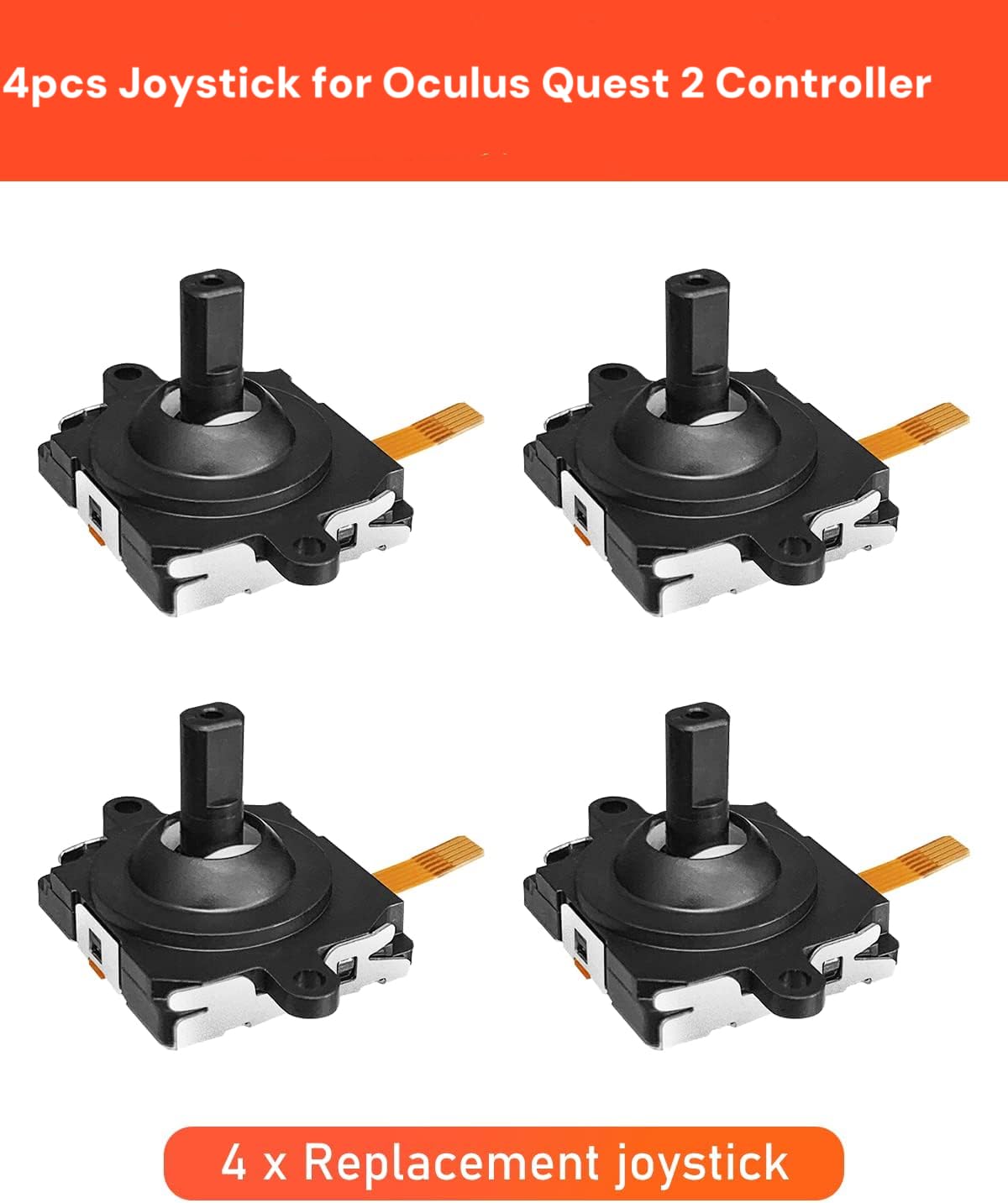 Joystick Repair Kit for Oculus Quest 2 Controller, Replacement Accessories for Meta Quest 2 Controller: 4 Joysticks, T5 Screwdriver, Tweezer, Pry