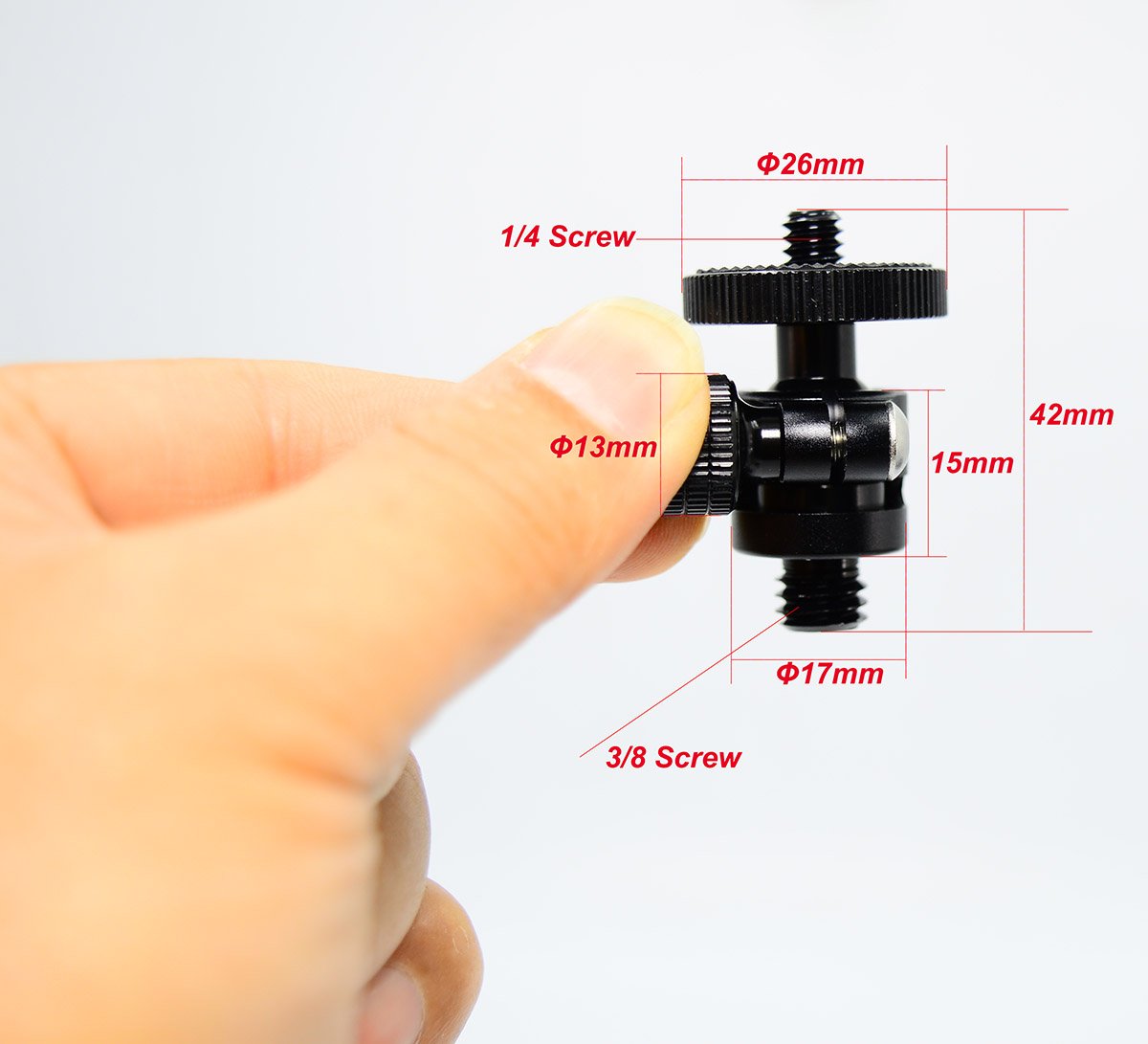 koolehaoda Mini Ballhead Camera Tripod Ball Head Mount and 1/4 to 3/8 Connector (1/4 to 3/8 Connector)
