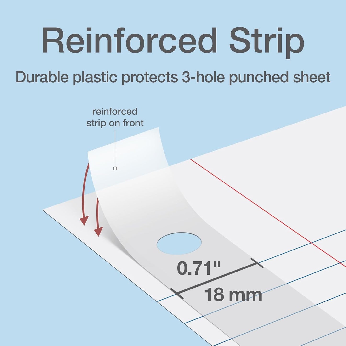 Oxford Reinforced Filler Paper, 8 x 10.5 Inch, Wide Rule, 3 Hole Punched, Lined Loose Leaf Paper for Ring Binders, 500 Sheets, White (1002098)