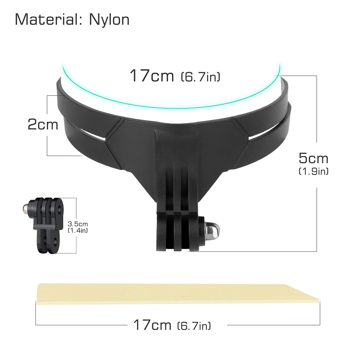 GEPULY Motorcycle Helmet Chin Mount for Action Cameras with Windslayer Foam Compatible with Gopro Hero 13 12 11 10 9 Black, Helmet Adhesive Kit Reduce