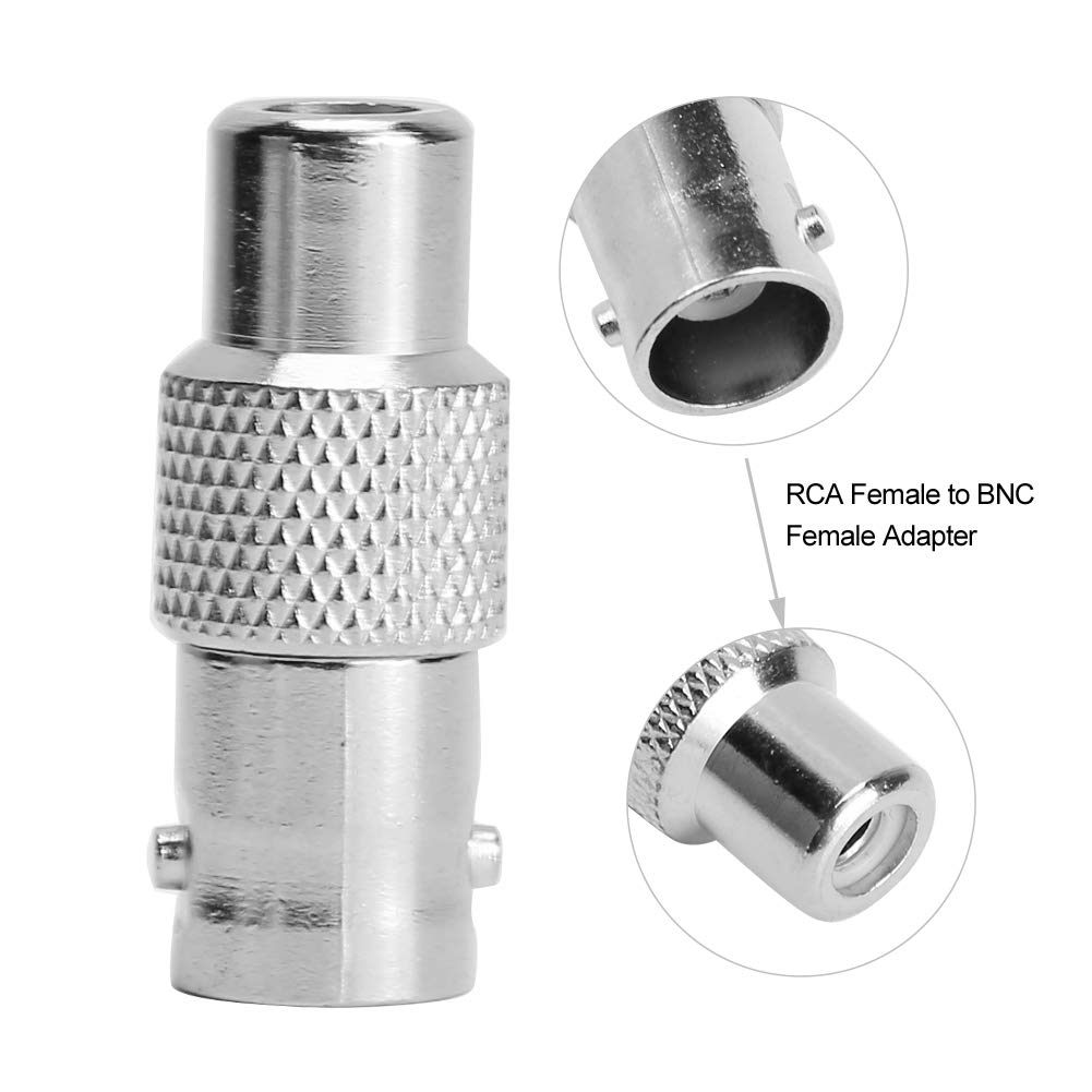 Dioche 10 Pcs Female to BNC Female Connector Adapters for Audio Video CCTV Camera Equipment