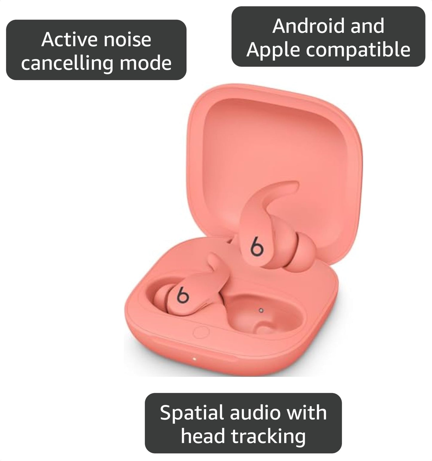 Beats Fit Pro True Wireless Noise Cancelling Earbuds - Coral Pink (Renewed)
