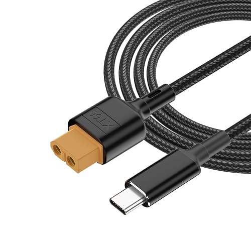 ZJKJHJY Type-C Male to XT60 Female Charging Cable,XT60 Adapter Cable,XT60 Charging Cable for M7 M6 M6D Charger Fatshark Skyzone FPV Monitor Power