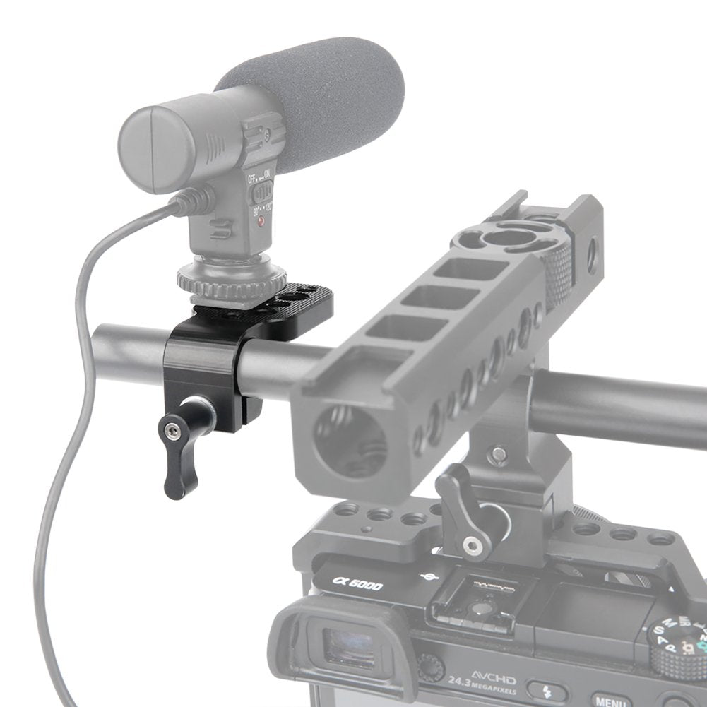 NICEYRIG Mini Mounting Plate with 15mm Rod Clamp for Monitor EVF Transmitter Receiver to 15mm Rod - 166