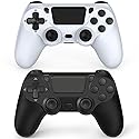 Wuthur 2 Pack Wireless Controller Compatible with PS4 / Pro/Slim (Black & White)