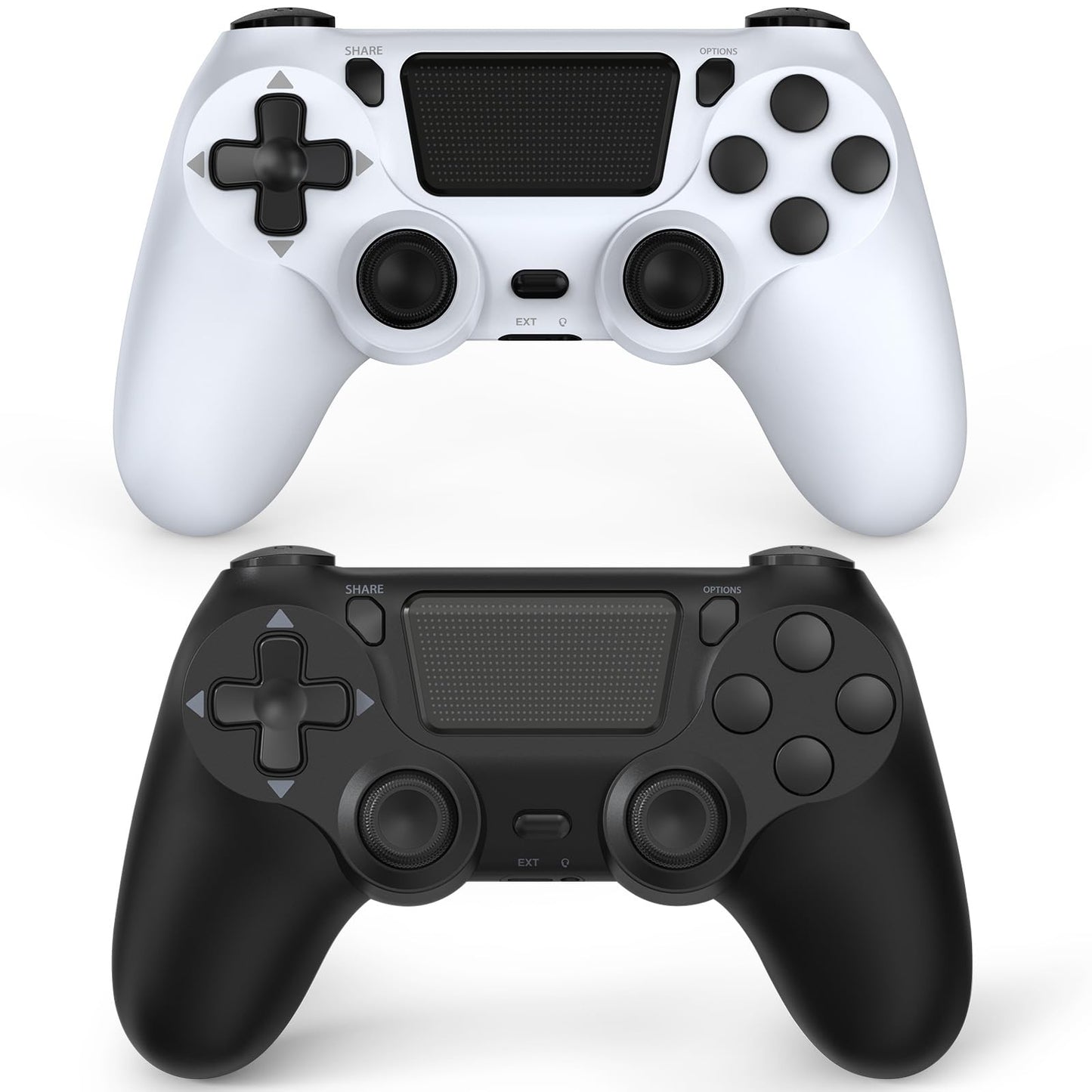 Wuthur 2 Pack Wireless Controller Compatible with PS4 / Pro/Slim (Black & White)