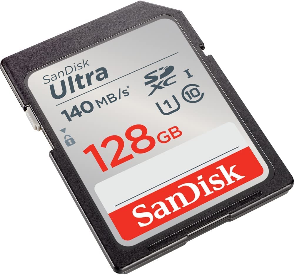 SanDisk 128GB SD Ultra Memory Card (Two Pack) Works with Canon EOS Rebel T7, Rebel T6, 77D Camera (SDSDUNB-128G-GN6IN) Bundle with Everything But