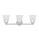 Aspen Creative 62172-1A, Three-Light Metal Bathroom Vanity Wall Light Fixture, 22" Wide, Transitional Design in Satin Nickel