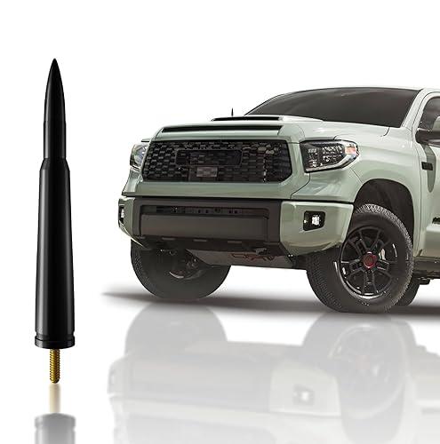 Bullet Antena for Toyota Tundra (2007-2020) - Highly Durable Premium Truck Antenna 5.45 Inch - Car Wash-Proof Radio Antenna for FM AM - Black, 50