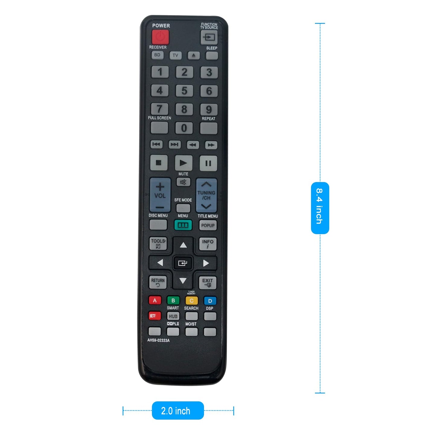 AH59-02333A Replace Remote Applicable for Samsung HT-D4500 HT-D5100 HT-D5130 HT-D5300 HT-D5210C HT-D4500/ZA HT-D5100/ZA HT-D5300/ZA HTD4500 HTD5100