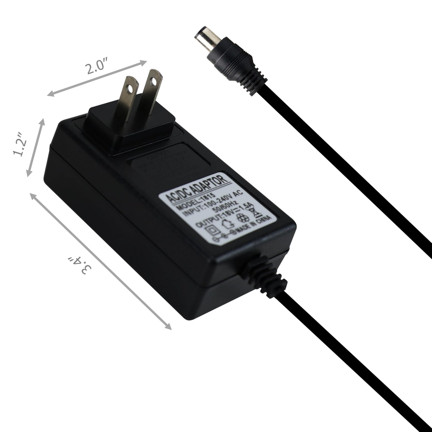 EIKS DC 18V 650mA 1A 1.5A(Max) Wall Charger Power Supply Switching Adapter with Tips 5.5 x 2.5mm / 5.5 x 2.1mm