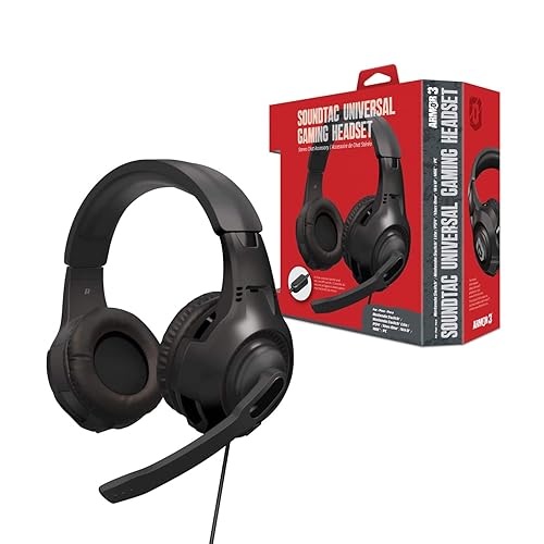 Armor3 "Soundtac" Universal Gaming Headset (Black) for Xbox Series X/Xbox Series S/Nintendo Switch/Lite/ PS4/ PS5/ Xbox One/Wii U/PC/Mac - Nintendo
