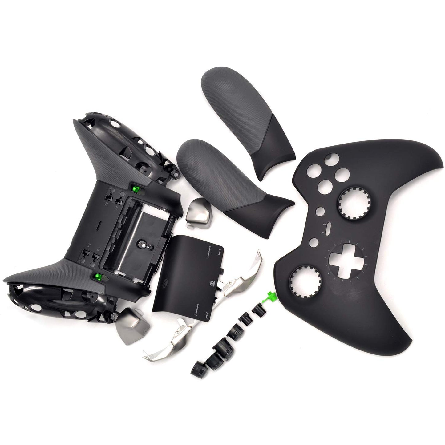 Deal4GO Full Housing Shell Kit w/LB RB Bumper Grips Cover Buttons Thumbsticks Replacement for Xbox One Elite Controller 1 GEN