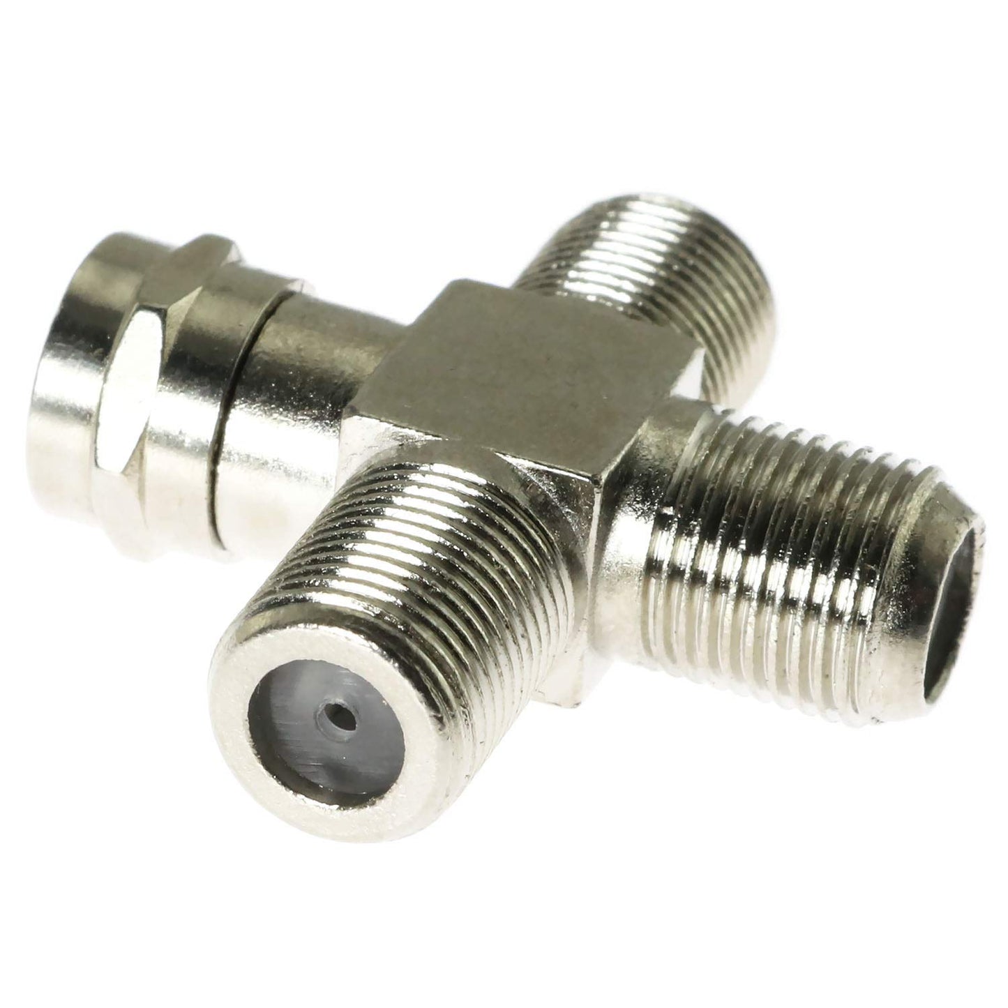 E-outstanding 3 Way Splitter Combiner 1PC RG6 Male to 3 Female 4 Way Coax Cable Splitter Adapter F-Type Connector for Video VCR Antenna TV Cable