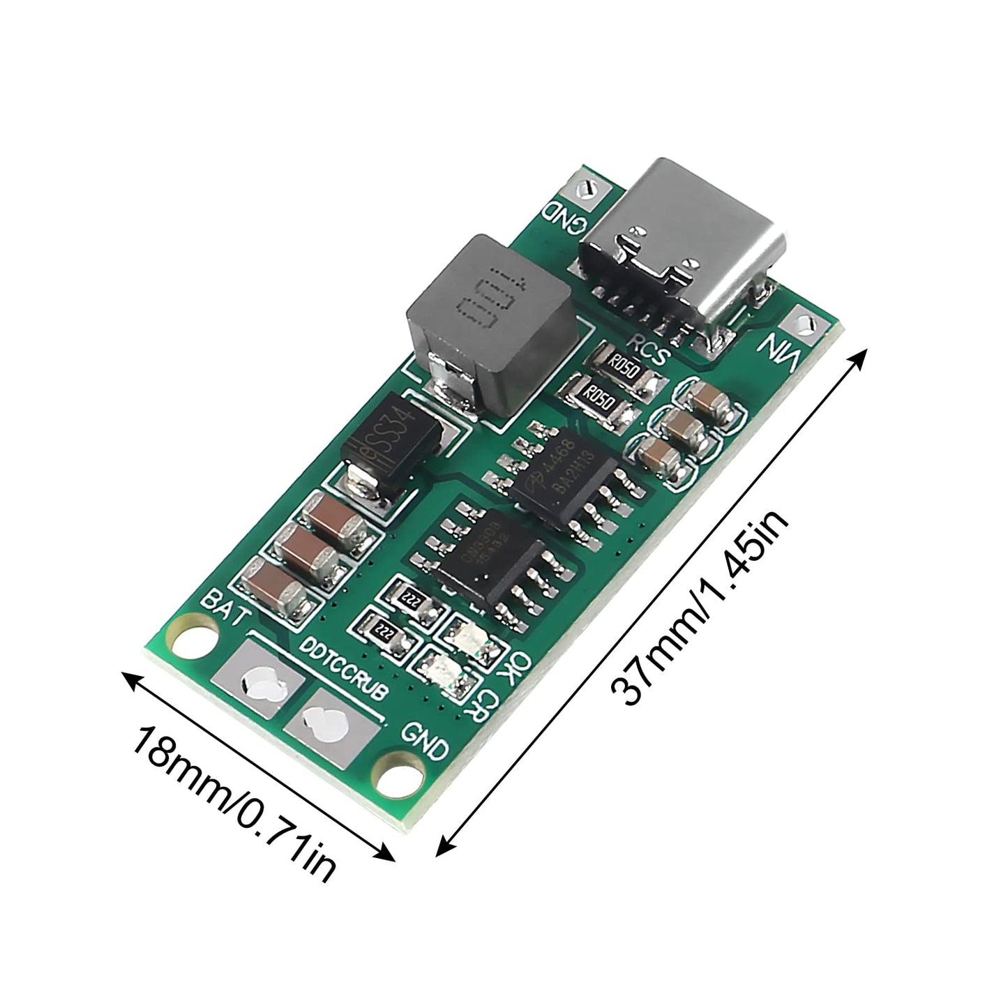 ATNSINC 2PCS Multi-Cell 2S 3S 4S Type-C USB Boost Converter to 8.4V 12.6V 16.8V Step-Up Power Module LiPo Polymer Li-Ion Charger Protection Board (3S…
