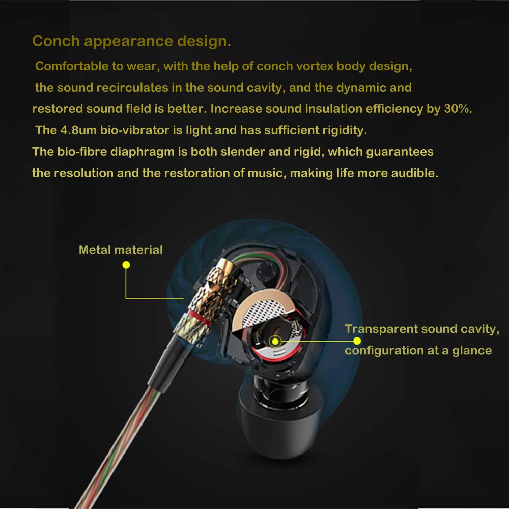 KZ ATE KZ-ATE Dynamic Balanced Armature IEMS In Ear HIFI Monitors DJ Studio Stereo Music Earphones Headphone Earbuds For Mobile Phone iPhone Samsung…