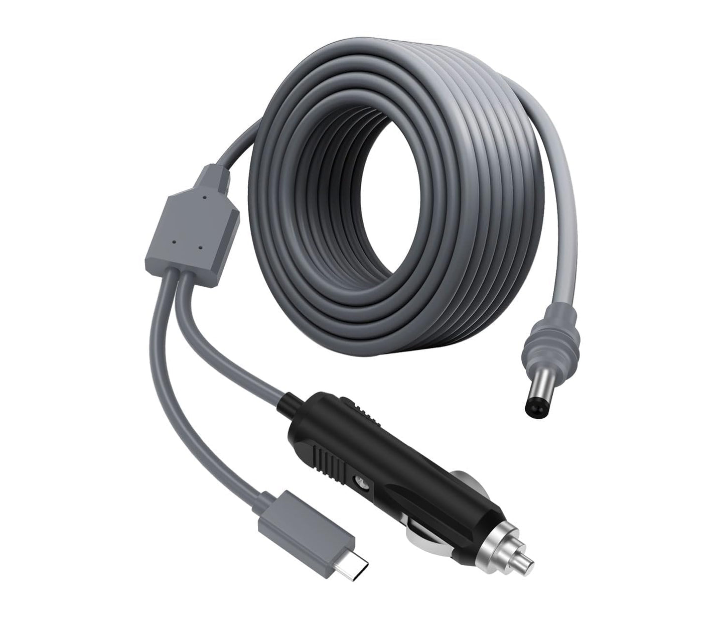 HVMKSR 2 in 1 Starlink Mini Power Cable 5m/16.4ft, USB C and Car Charger to DC Replacement Power Cord, Waterproof Power Extension Accessory