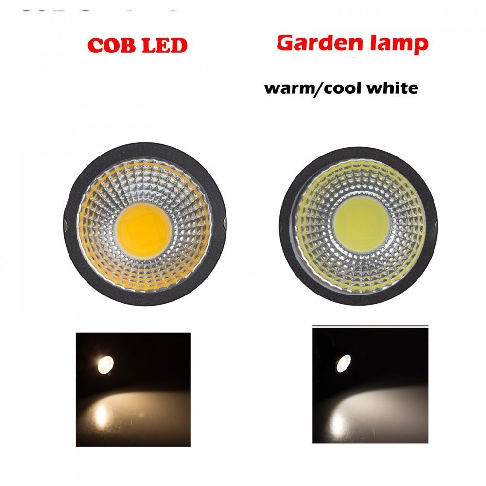 LemonBest® High Power Outdoor Decorative Lamp Lighting 5W COB LED Landscape Garden Wall Yard Path Light Warm Cool White DC 12V w/Spiked Stand, Pack