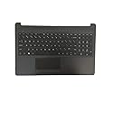 Replacement for HP 15-DA 15-DB 15-DR 15-DA0053WM 15-DA0012DX 15-DA0073WM Trackpad AHS US 15.6" Laptop Upper Case Palmrest Non-Backlit Keyboard