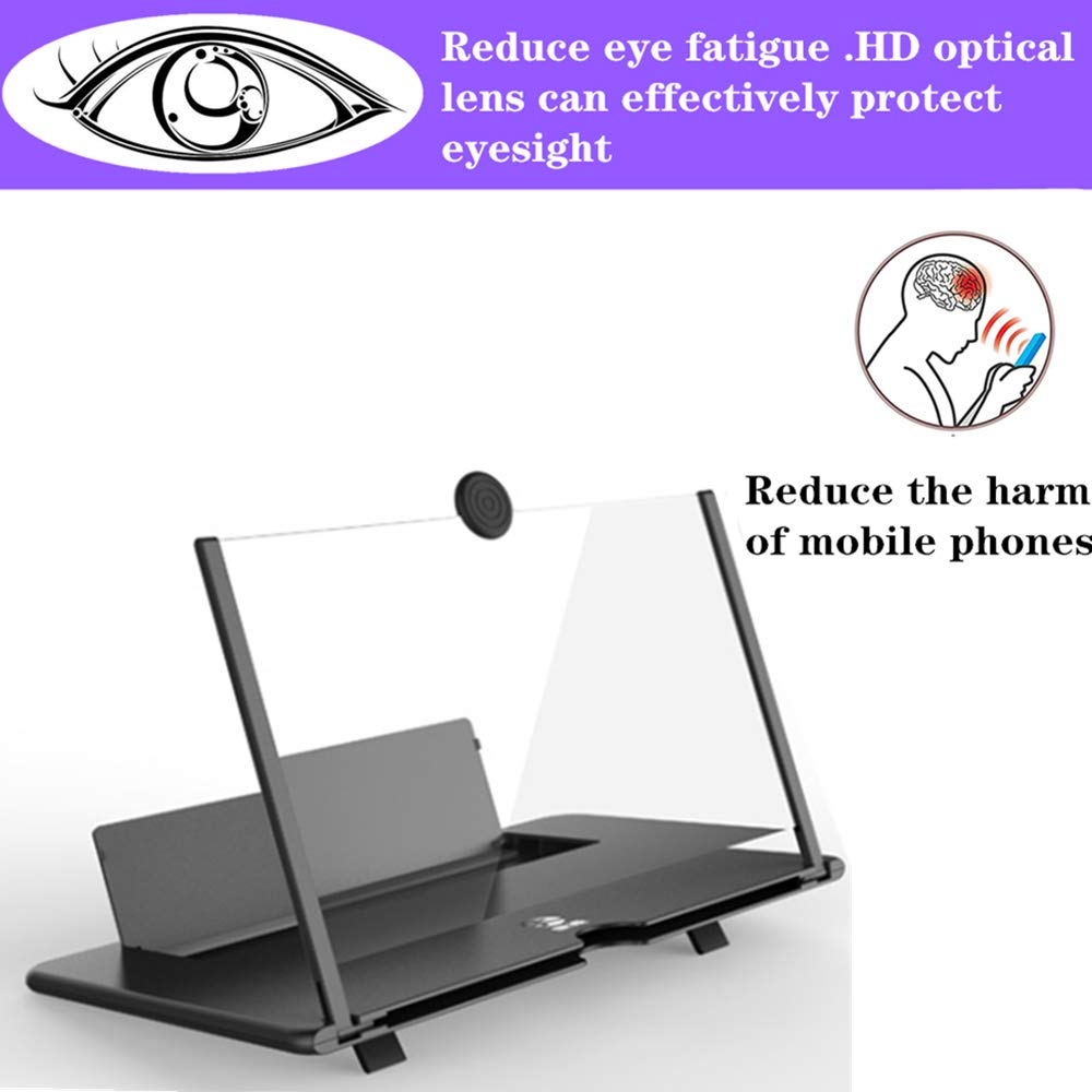 3D HD Screen Magnifier Amplifier Projector Screen for Movies, Videos,and Gaming. Foldable Mobile Phone Holder with Screen Magnifier,Supports All