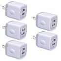 Fast Charging Block,GiGreen 5Pack Dual Port USB Outlet Plug 2.1A USB Wall Charger Power Cubes Compatible iPhone 16/15 Pro Max/14/13/12/11/X/8,Samsung