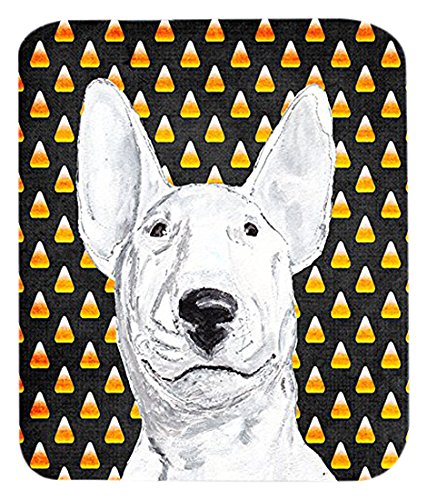 Caroline's Treasures SC9534MP Bull Terrier Candy Corn Halloween Mouse Pad, Hot Pad or Trivet for Home Office Gaming Working Computers Laptop Mouse