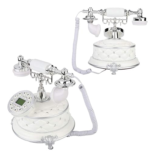 High-end Retro Vintage Telephone,FSK/DTMF Dual System Rotary Dial Antique Landline Phone with LCD Display,Automatic IP and One-Touch Redial