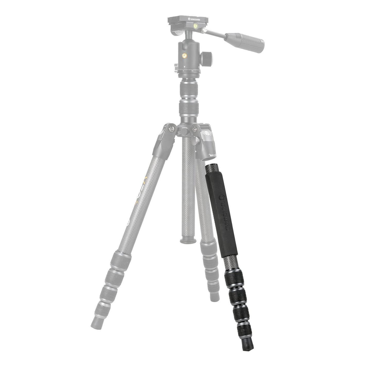 Vanguard VEO3T265HCBP Carbon Fiber Travel Tripod with Ball Head, Removeable Pan Handle, and Quick Shoe with Built-in Smartphone Holder