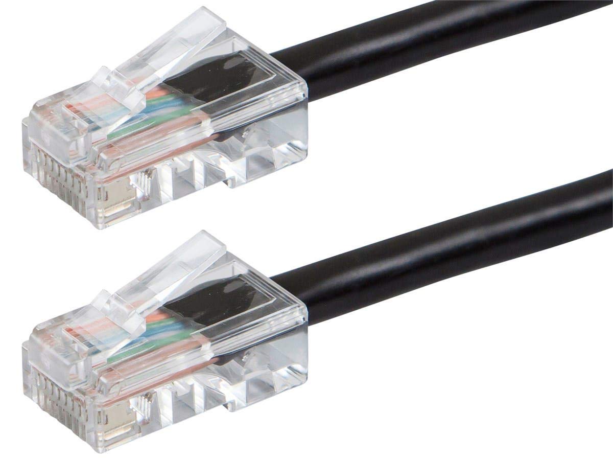 Monoprice Cat6 Ethernet Patch Cable - RJ45, Stranded, 550Mhz, UTP, 24AWG, 50 Feet, Black - Zeroboot Series