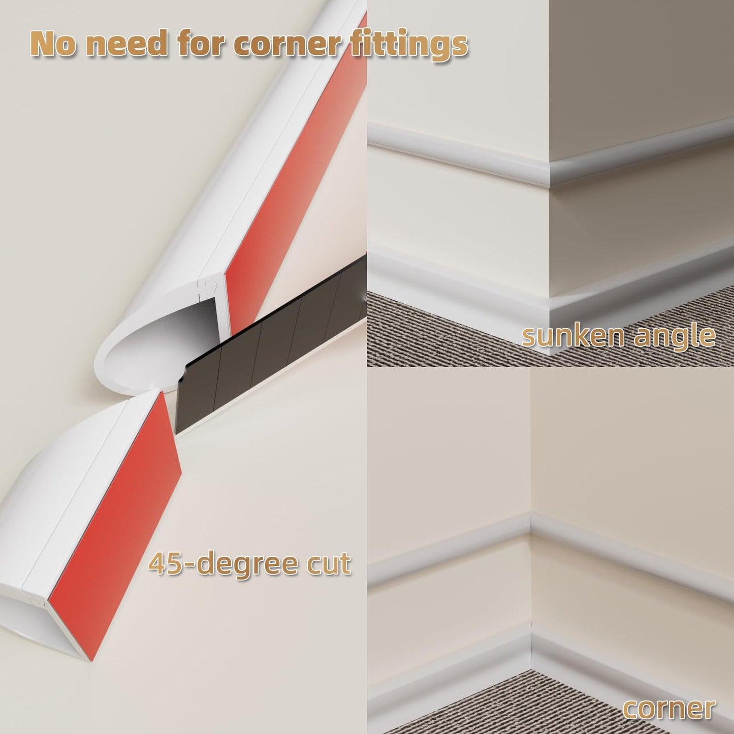 39" Side Open One Cord Hider (<1/4") for Wall Mounted Tv,Extension Flexible Cable Cover to Hide Conceal Cords Along Wall,Wire Raceway Management Cable