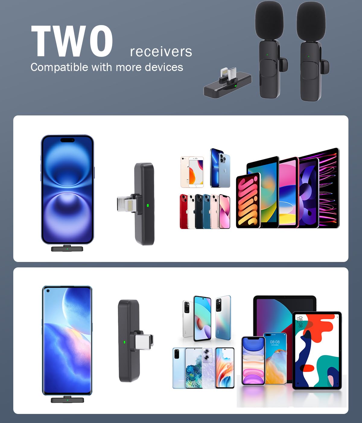 wedaniya Wireless Lavalier Mic with Case? Mini Microphone for Anchor Trainer iPhone Android Camera Complete 2 in 1 Kit Ready to Use Noise Cancelling